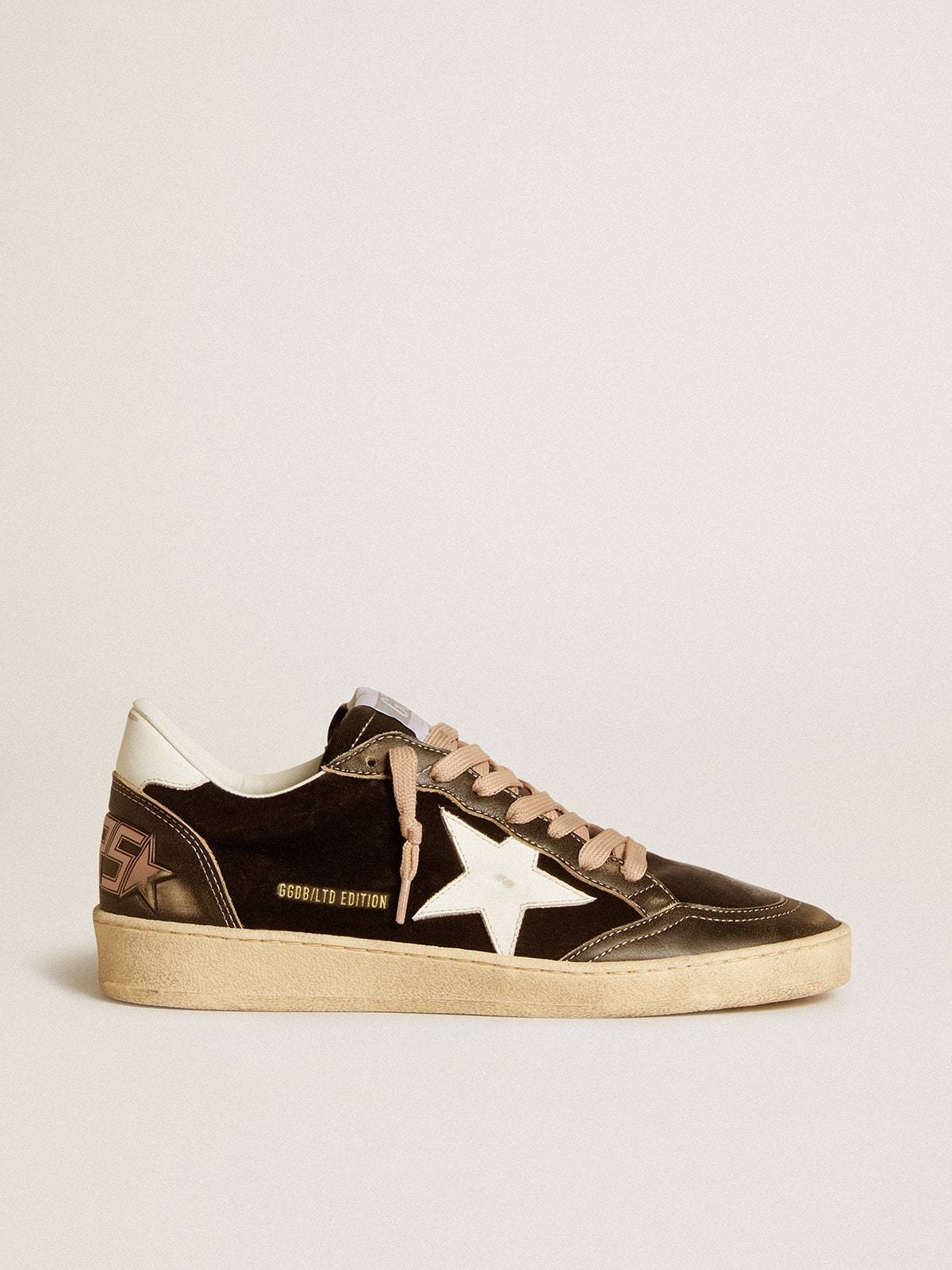 Golden Goose GGDB Ball Star LTD in black velvet with white leather star and heel tab