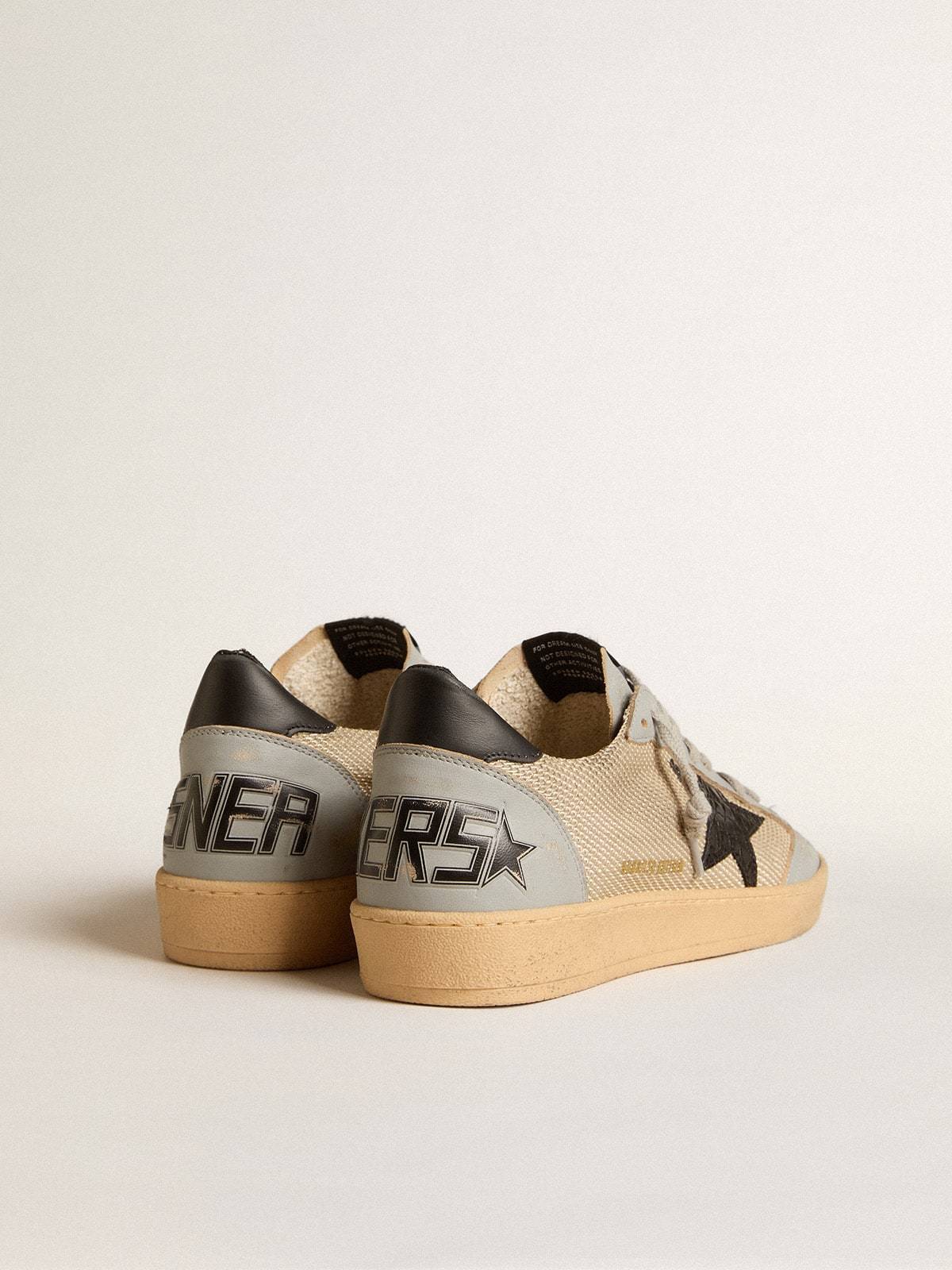 Golden Goose GGDB Men's Ball Star LTD in beige mesh with croc-print leather star and nappa inserts