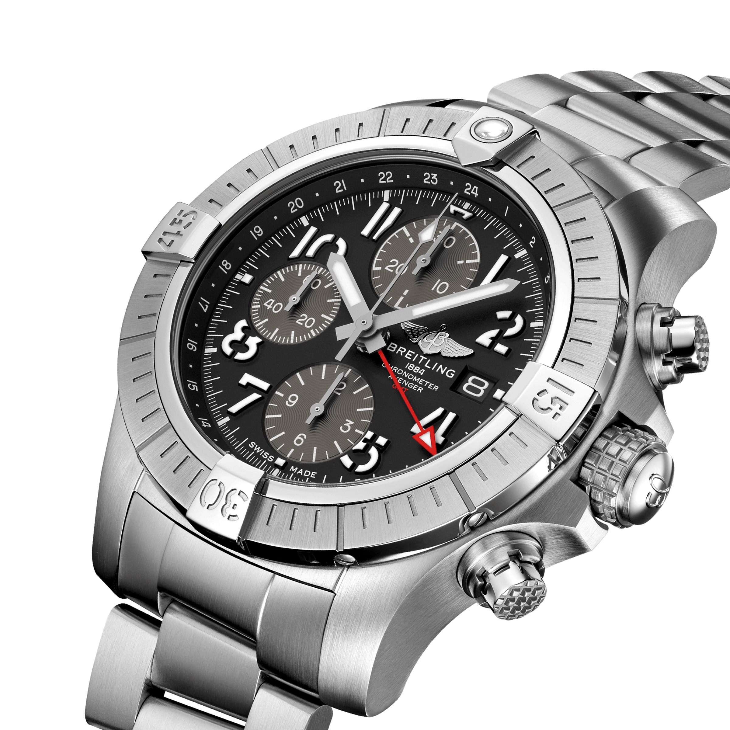 Breitling Avenger Chronograph GMT 45mm Mens Watch Stainless Steel-P17532200