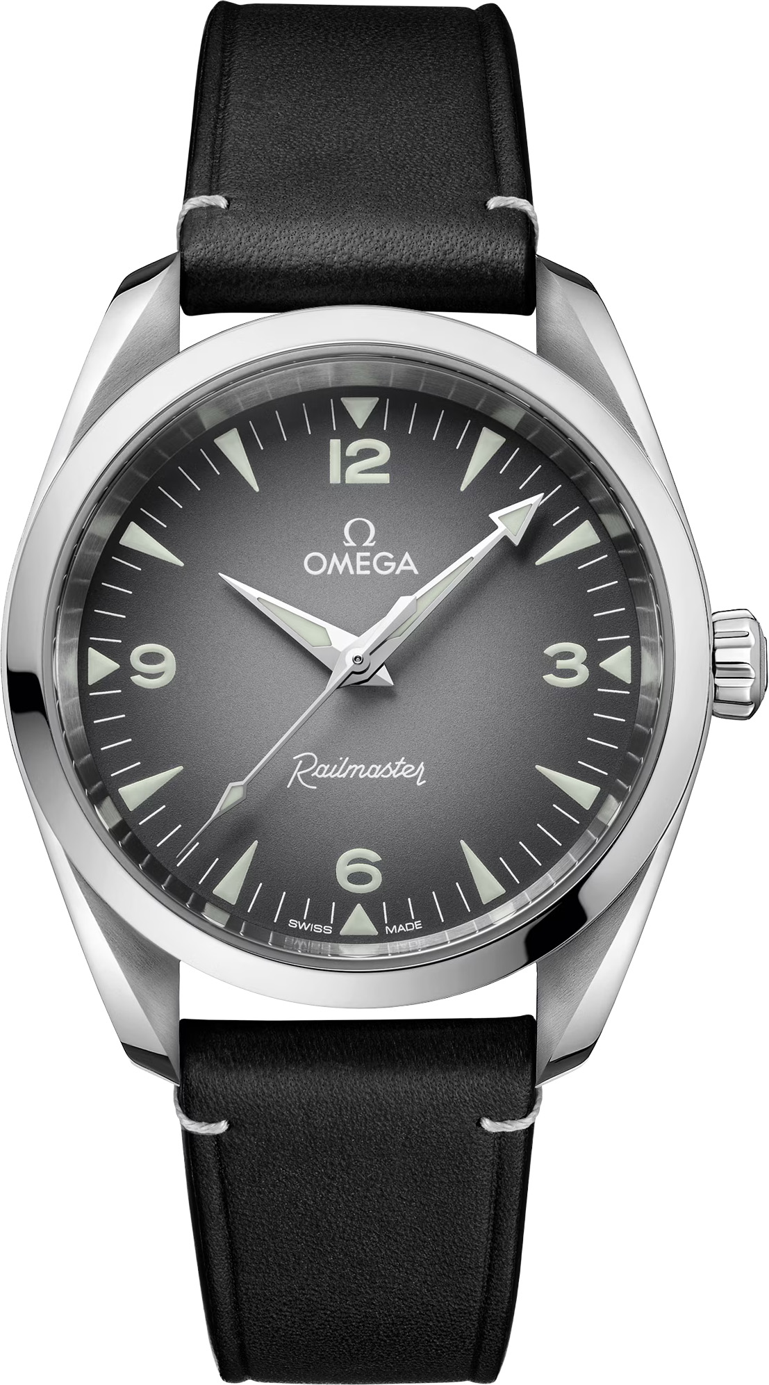 2025 Omega 235.12.38.20.06.001 Railmaster on Leather Strap