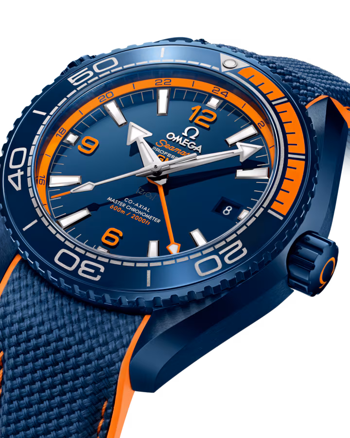 Omega Seamaster Planet Ocean 600M 45.5 mm, blue ceramic on rubber strap