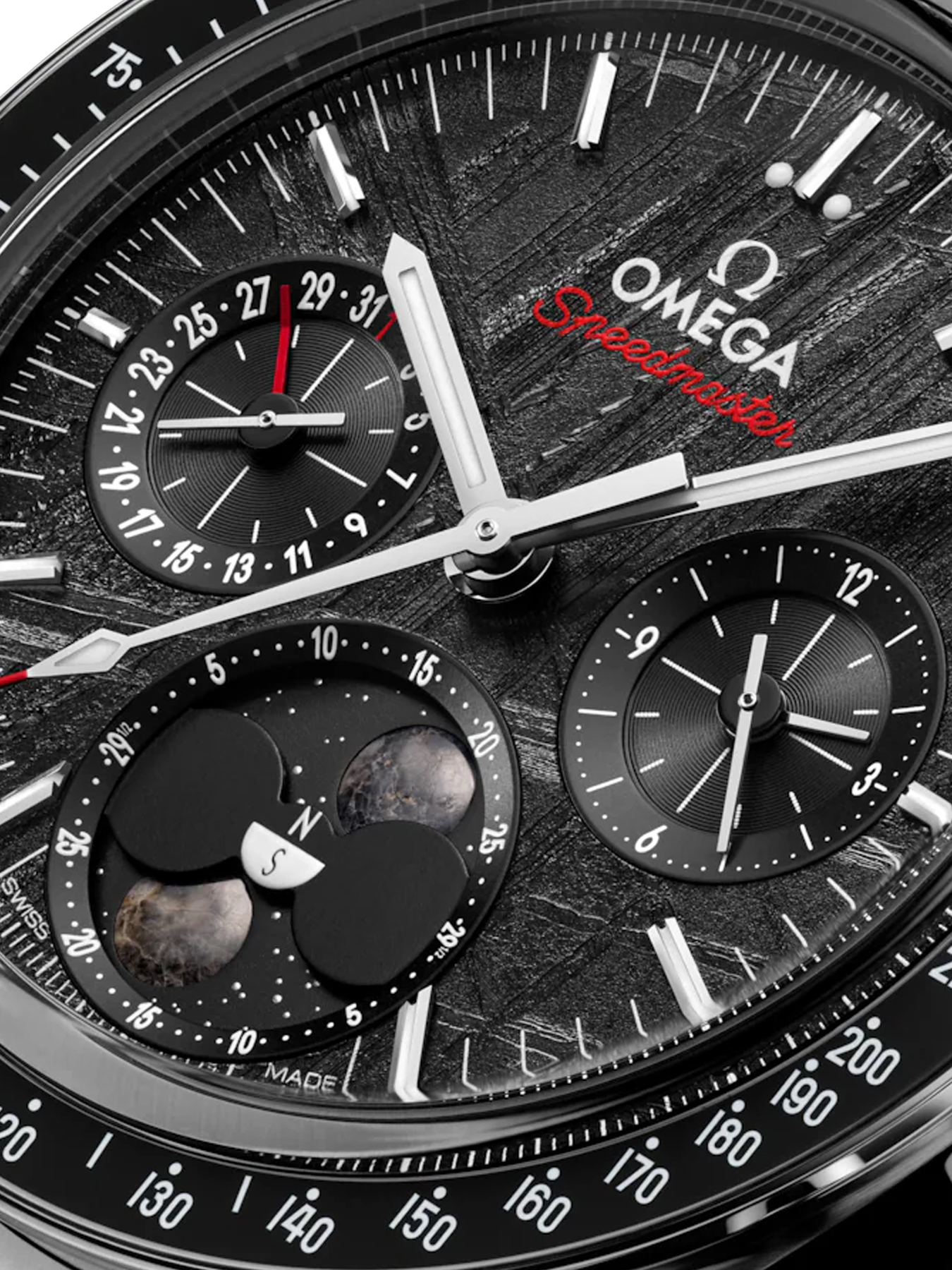 2025 Omega Speedmaster Moonphase Meteorite Black 304.30.43.52.01.001