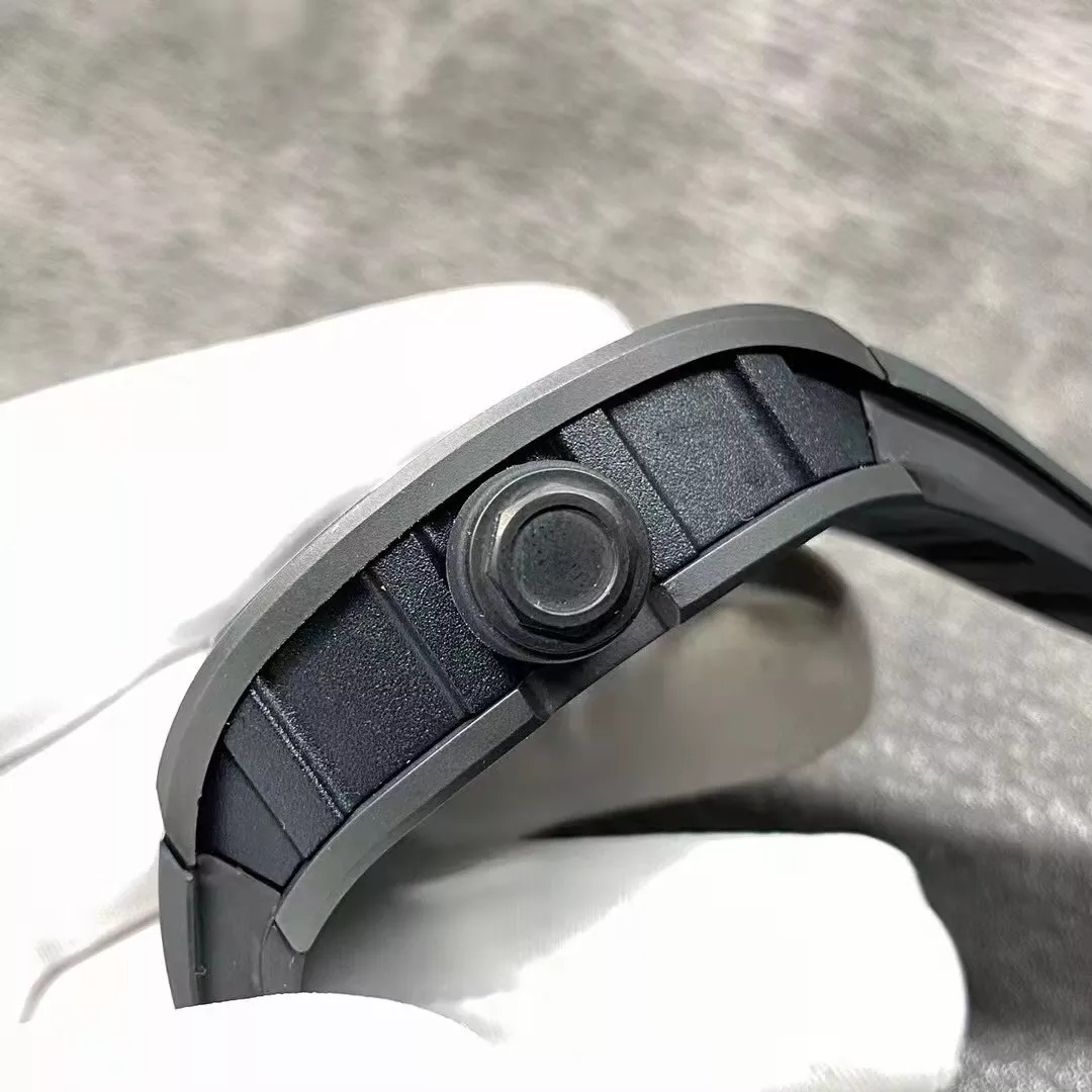 RM055 Skeleton Black Rubber Strap 42mm