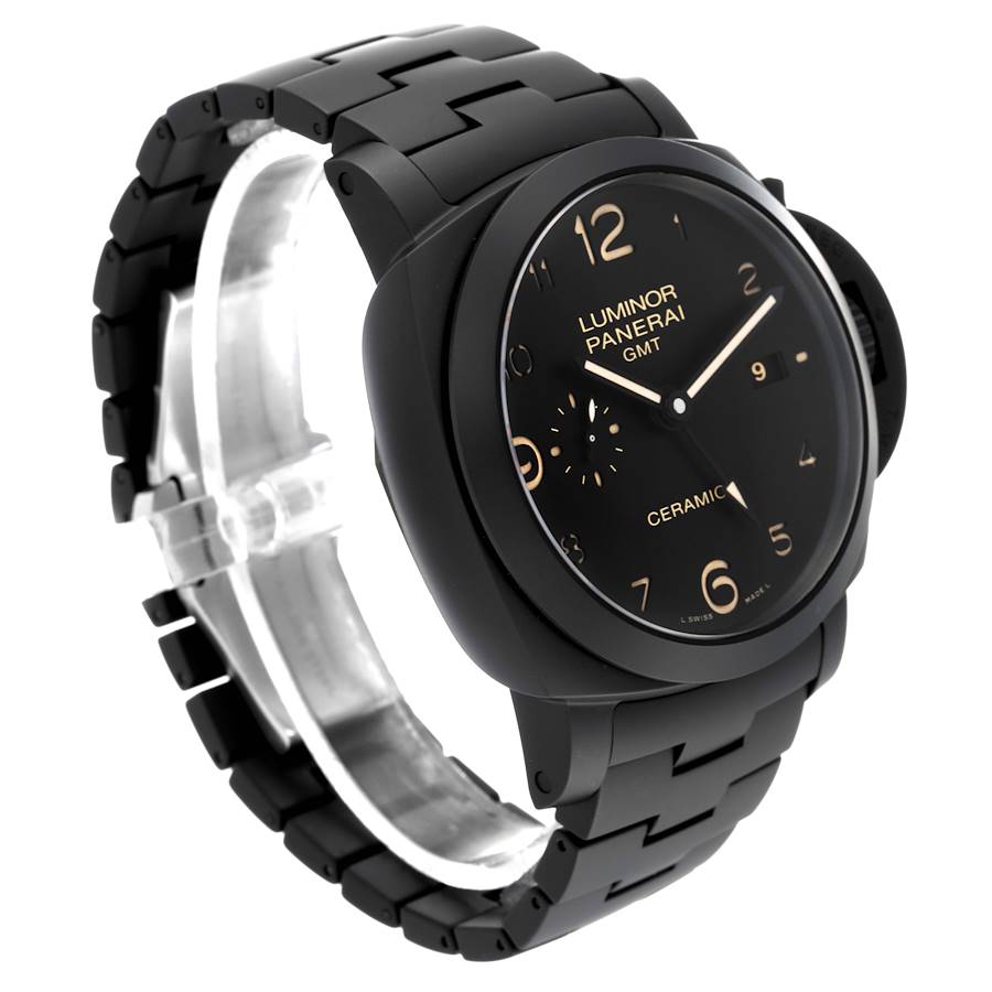 Panerai Tuttonero - Luminor 1950 3 Days Gmt Automatic Ceramica 44mm Black Dial Men's Watch Pam00438