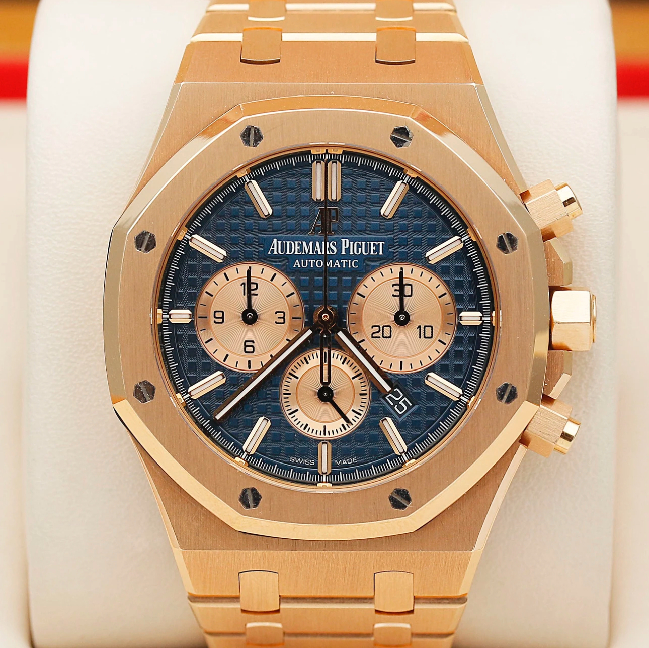 Audemars Piguet Royal Oak 41mm Blue Dial 18K pink gold Bracelet Men's Watch 26331OR.OO.1220OR.01 DCM