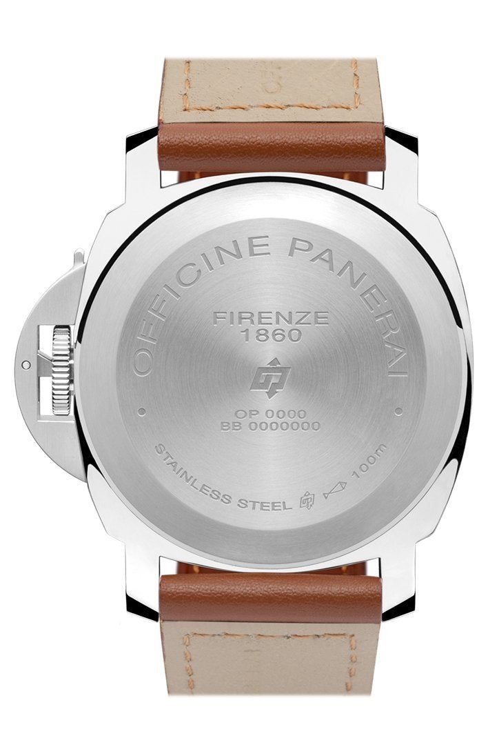 Panerai Luminor Marina Logo Acciaio 44mm Brown Dial Men's Watch Pam00632
