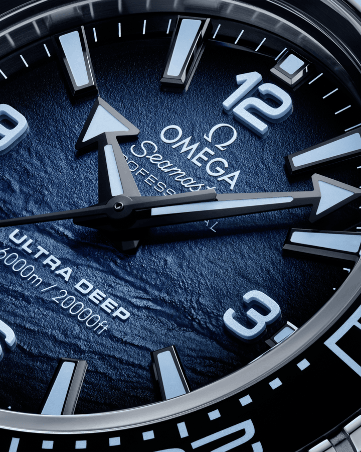 Omega Seamaster Planet Ocean 6000M 45.5 mm, O‑MEGASTEEL on O‑MEGASTEEL
