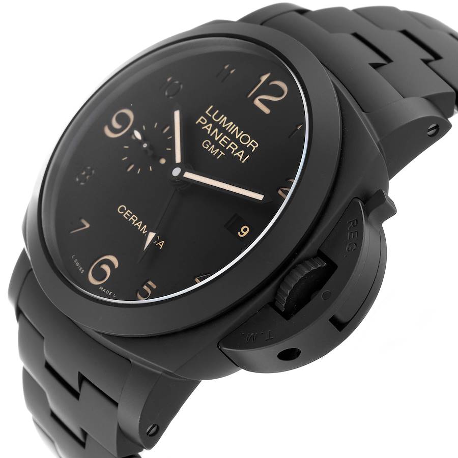Panerai Tuttonero - Luminor 1950 3 Days Gmt Automatic Ceramica 44mm Black Dial Men's Watch Pam00438