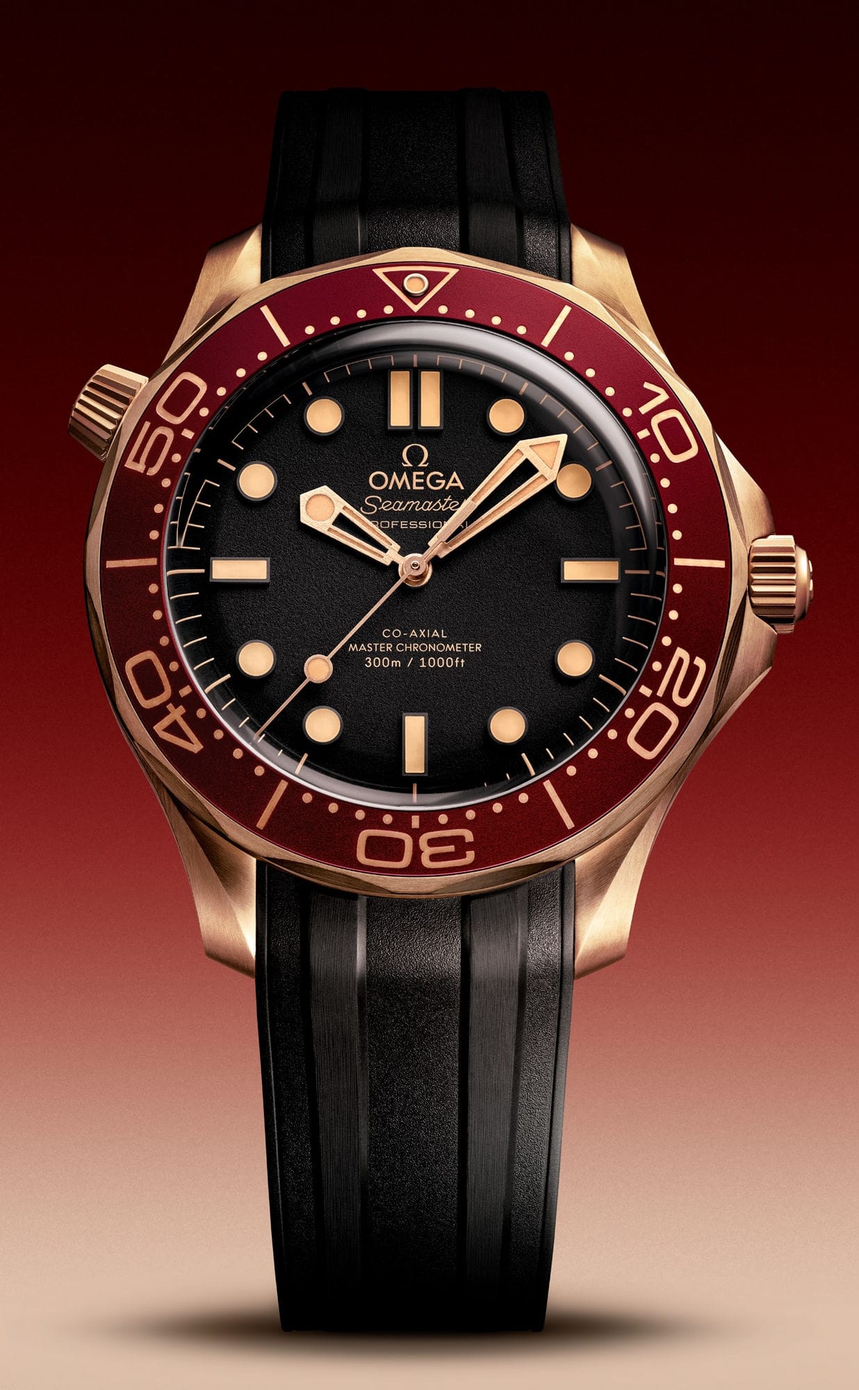 2025 Omega Seamaster Diver 300M Bronze Gold "Ironman" On Rubber Strap