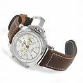 Panerai Luminor Flyback Chrono Brown Leather White Dial Watch PAM00654