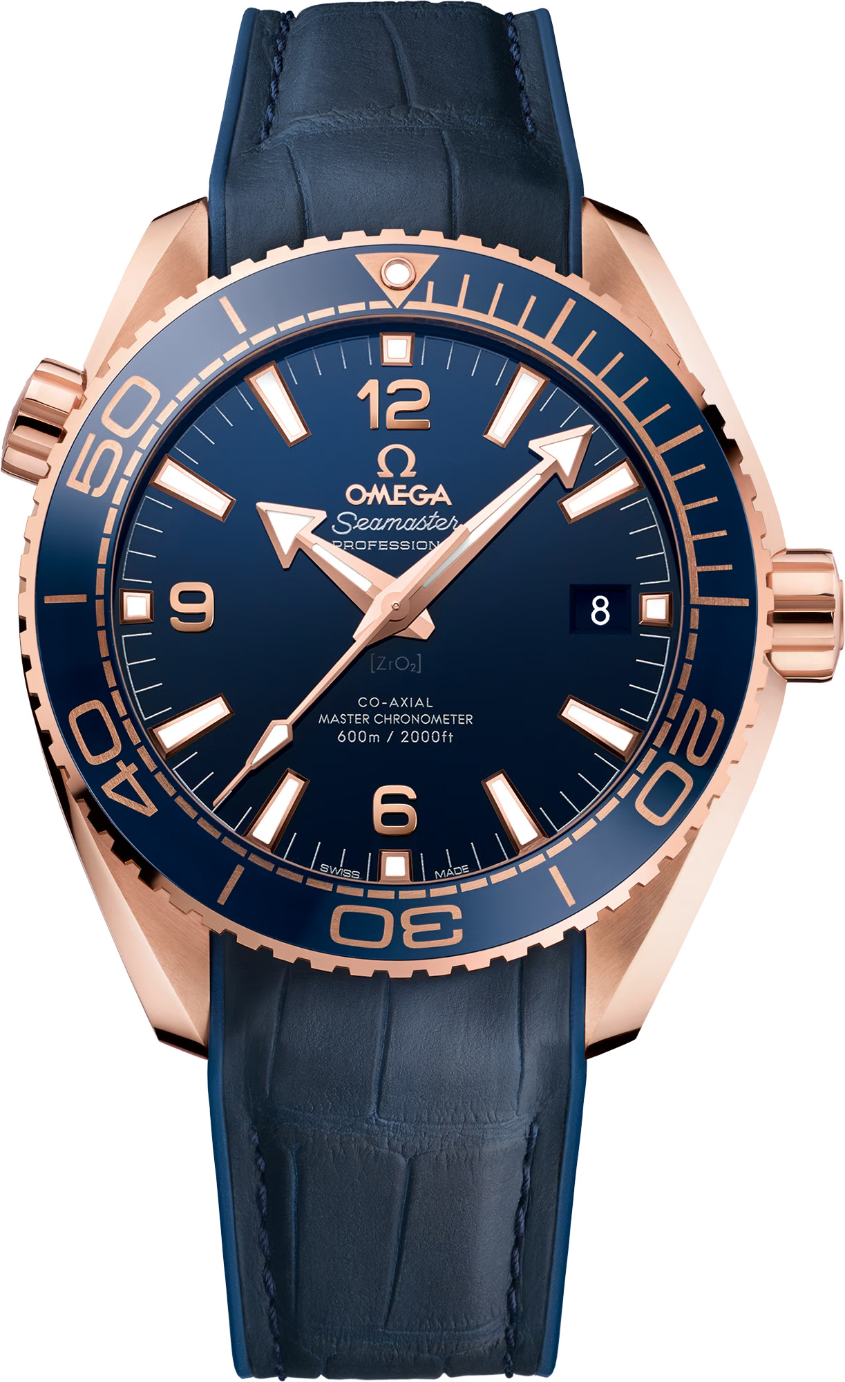 2025 Omega Seamaster Planet Ocean 600M Sedna Gold on Strap