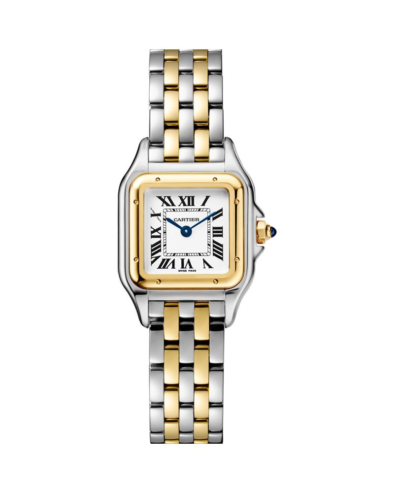 PANTHERE DE CARTIER, SMALL, YELLOW GOLD AND STEEL28mm