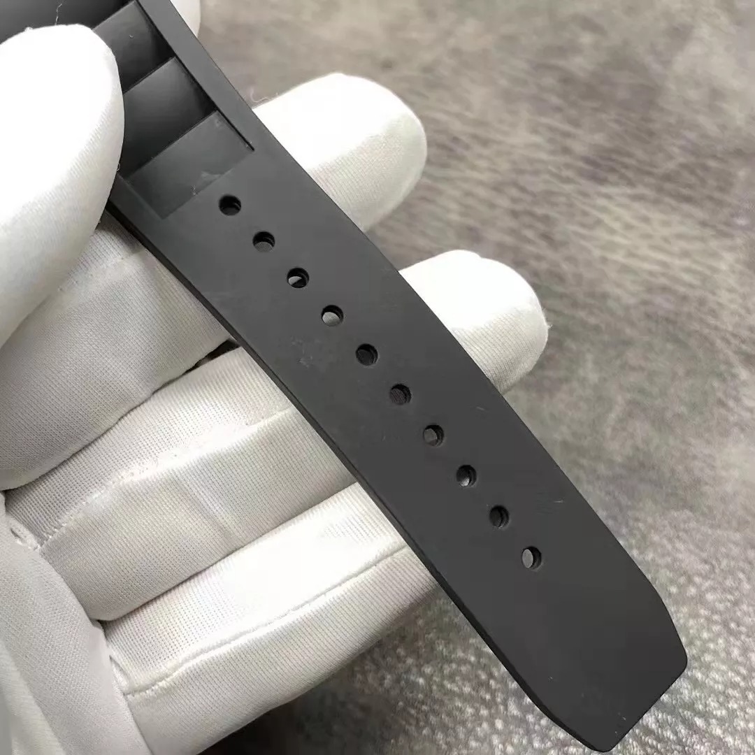 RM055 Skeleton Black Rubber Strap 42mm