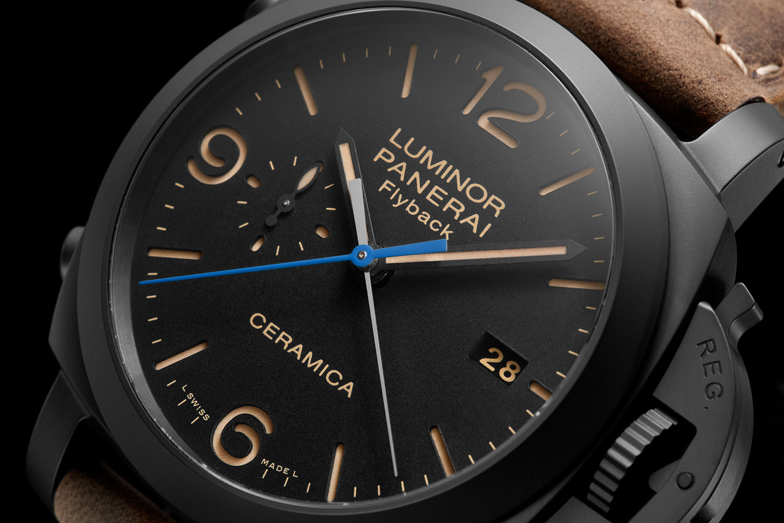 Panerai Luminor 1950 3 Days Chrono Flyback Automatic Ceramica 44mm Black Dial Men's Watch Pam00580