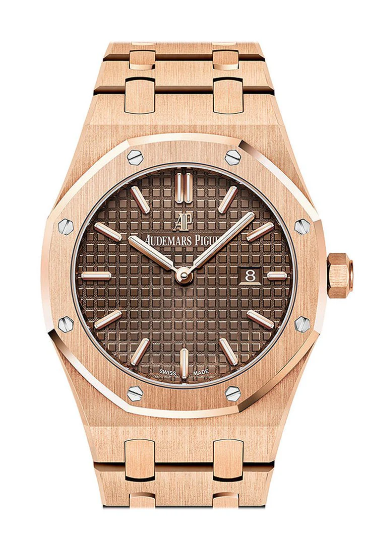 AUDEMARS PIGUET Royal Oak Brown Dial Ladies 18kt Pink Gold Watch 67650OR.OO.1261OR.01