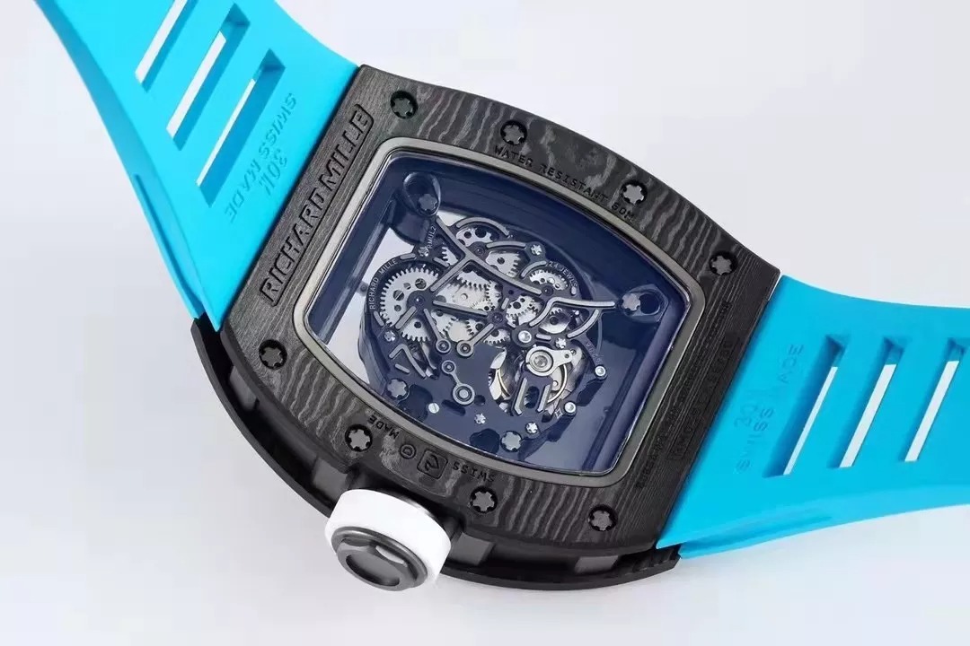 RM055 Skeleton Blue Strap 42mm