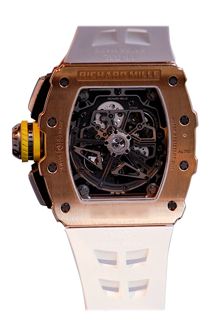 Richard Mille Flyback Chronograph Transparent Dial Rose Gold Men's Watch RM11-03