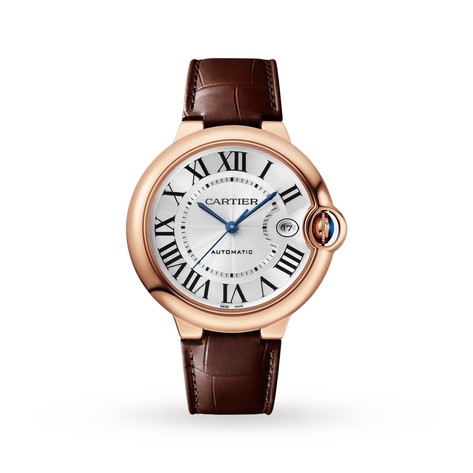 Cartier Ballon Bleu De Cartier Watch, 40mm, Automatic Movement, 18k Rose Gold, Leather-P17311165