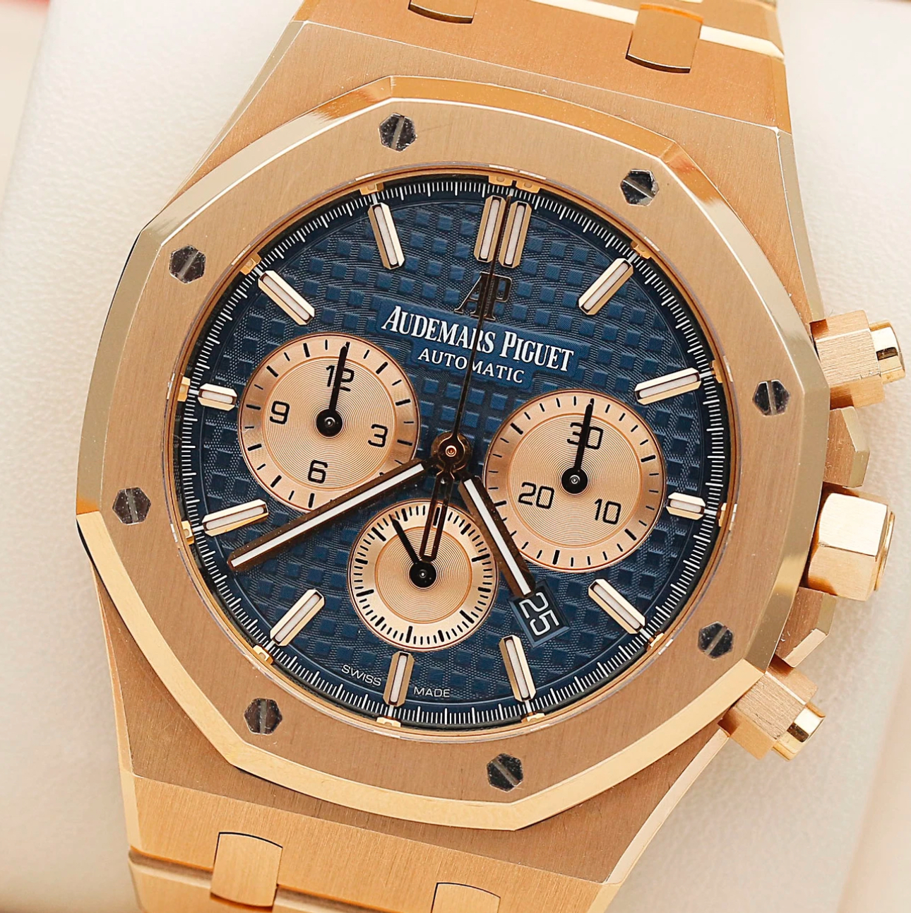 Audemars Piguet Royal Oak 41mm Blue Dial 18K pink gold Bracelet Men's Watch 26331OR.OO.1220OR.01 DCM