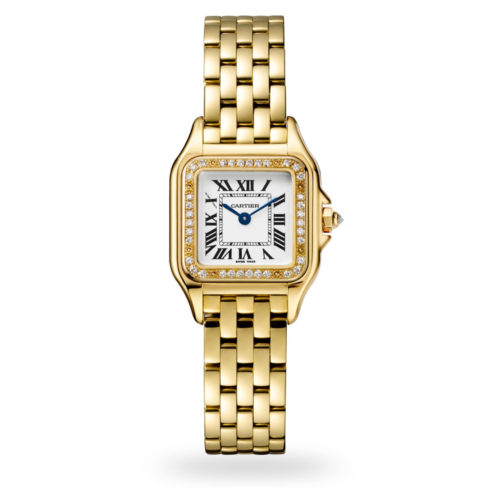 Cartier Panthère De Cartier Watch Medium Model, Quartz Movement, Yellow Gold, Diamonds-P17310970