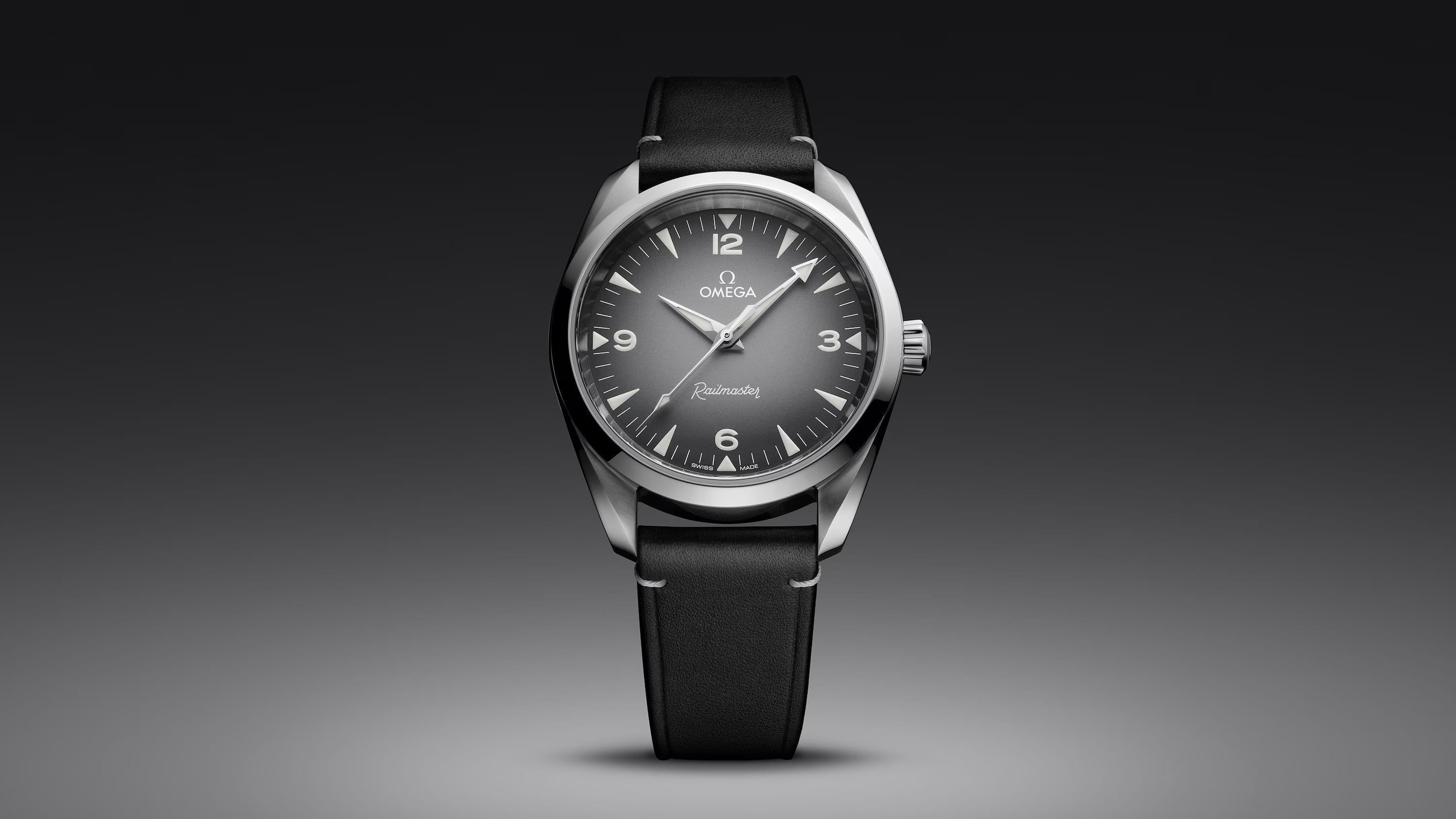 2025 Omega 235.12.38.20.06.001 Railmaster on Leather Strap