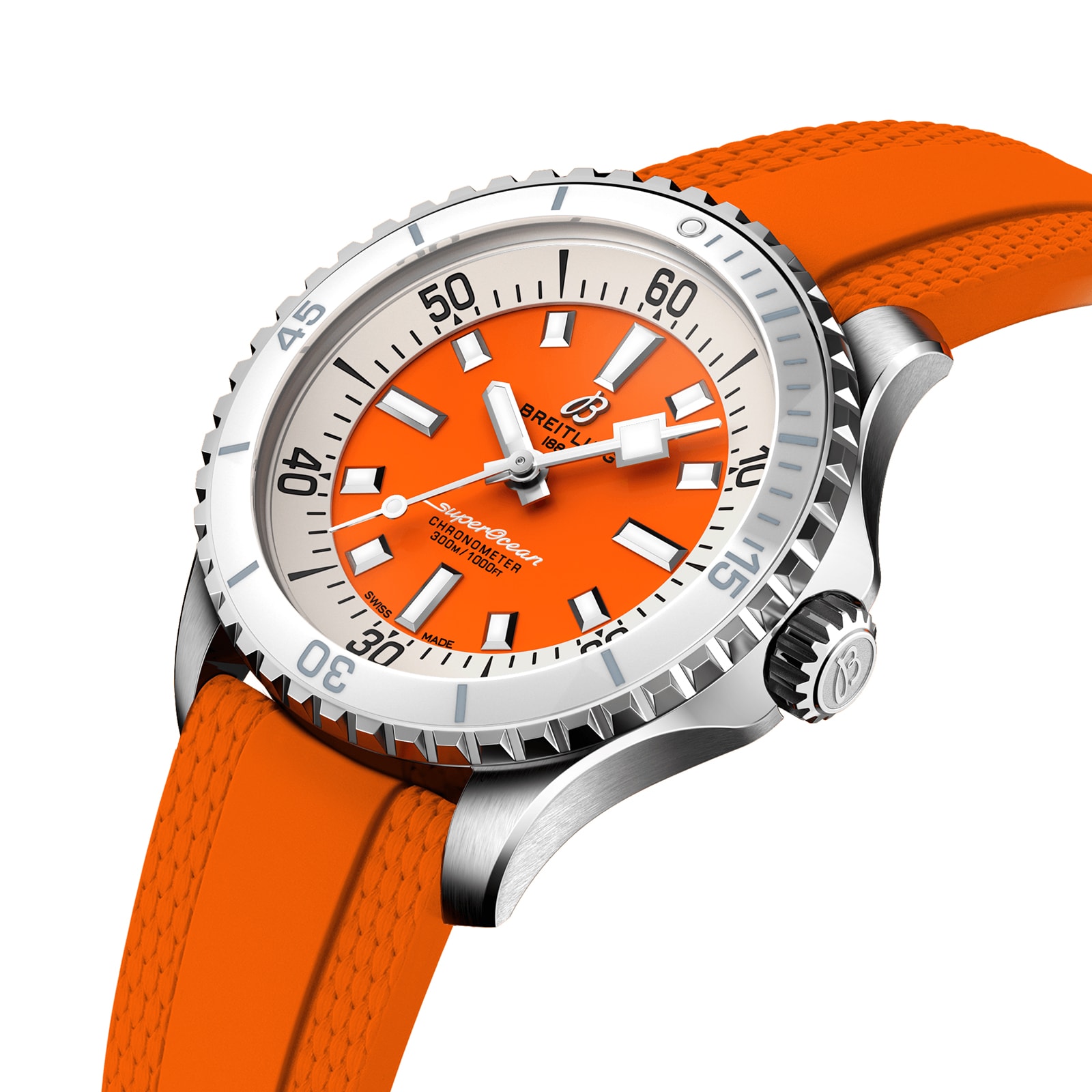 Breitling Superocean 36mm Unisex Watch Orange Rubber-P17532141
