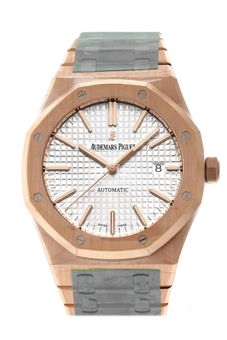 Audemars Piguet Royal Oak 41mm White dial Pink Gold Watche 15400OR.OO.1220OR.02