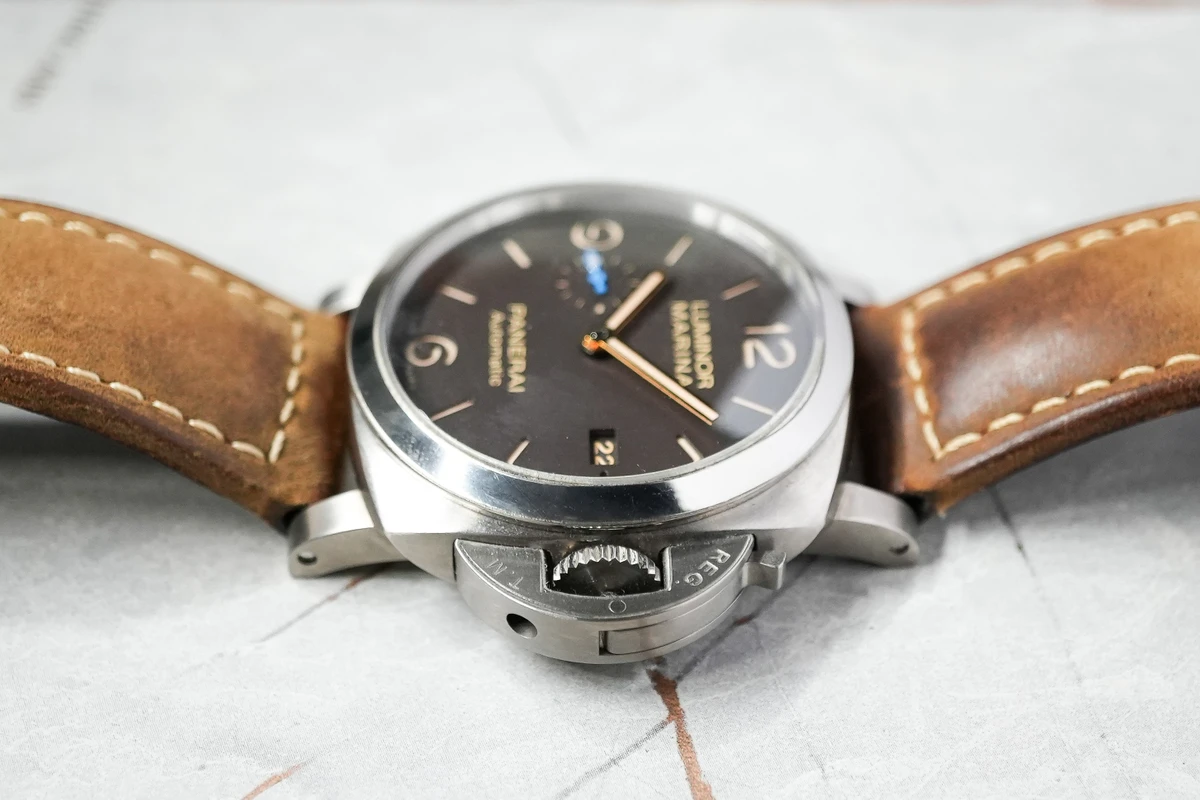 Panerai Luminor Marina 1950 3 Days Automatic Titanio 44mm Brown Dial Men's Watch Pam01351