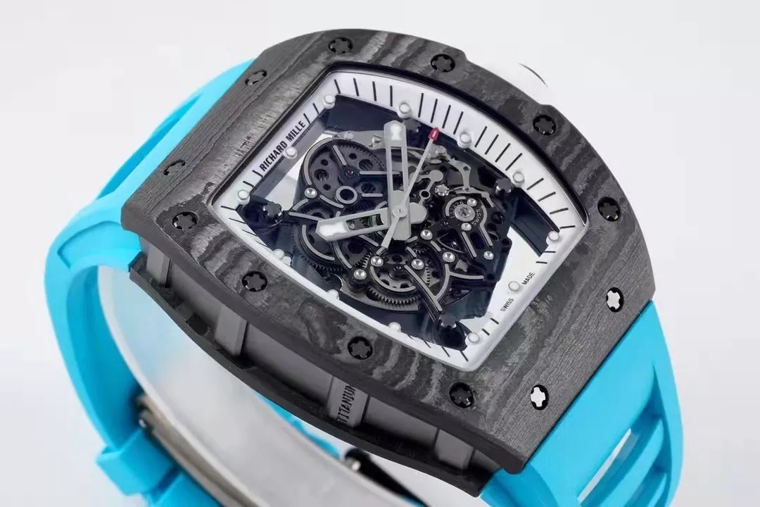 RM055 Skeleton Blue Strap 42mm