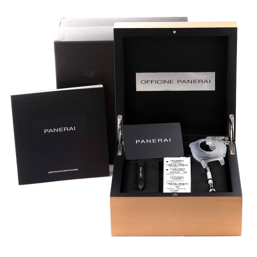 Panerai Luminor Marina Base 3 Day Black Leather Black Dial Watch PAM00776