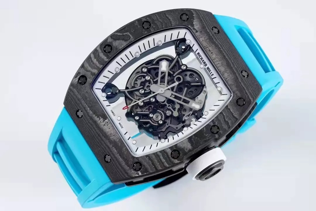 RM055 Skeleton Blue Strap 42mm
