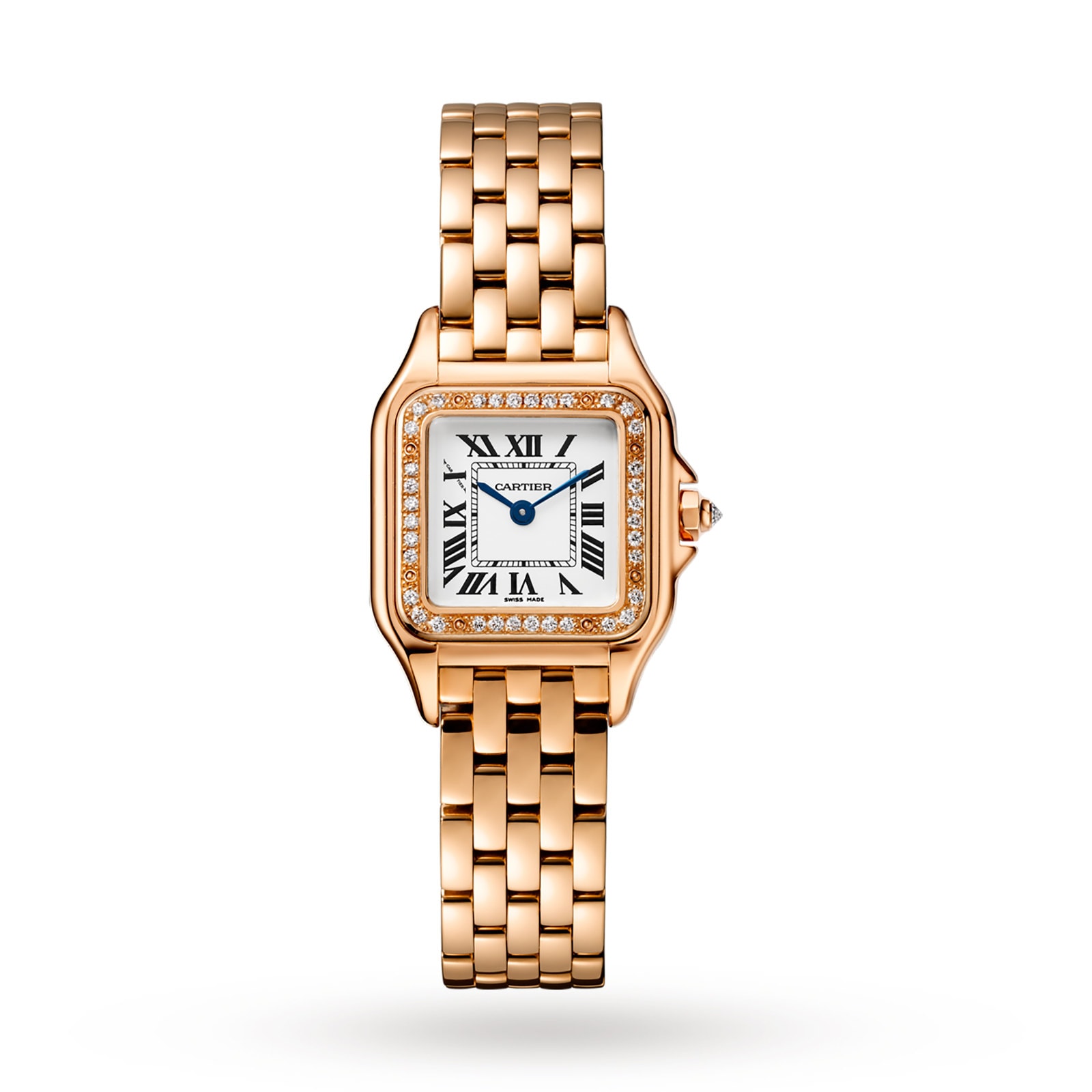 Cartier Panthère De Cartier Watch Small Model, Quartz Movement, Rose Gold, Diamonds-P17310912