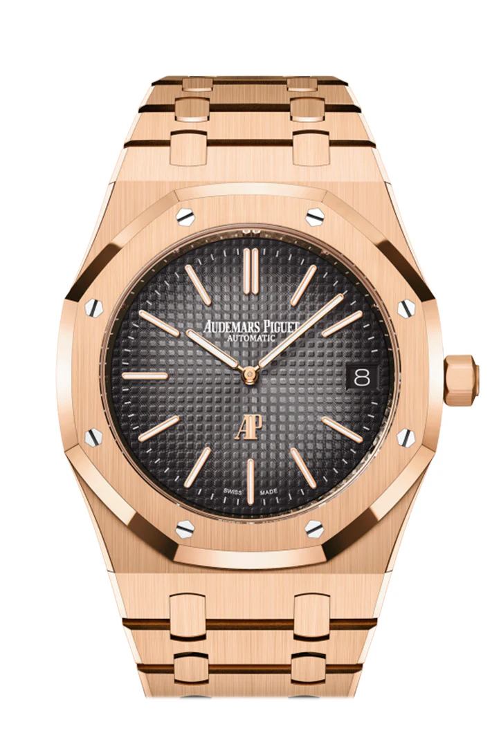 Audemars Piguet Royal Oak Jumbo Extra Thin Rose Gold Grey Dial Watch 16202OR.OO.1240OR.02