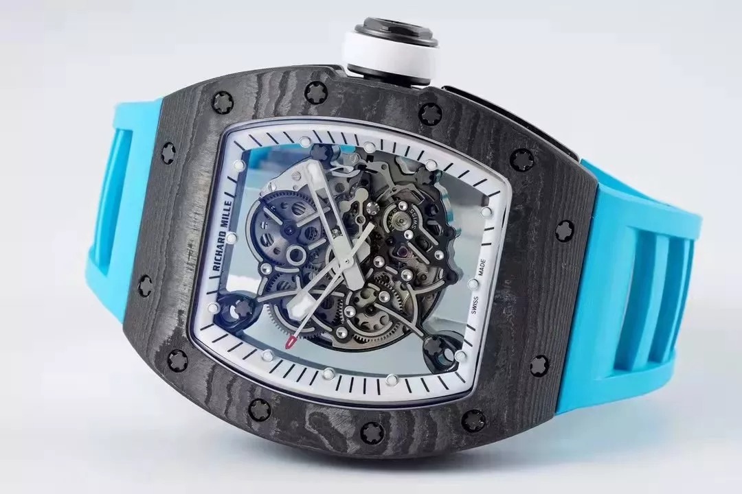 RM055 Skeleton Blue Strap 42mm