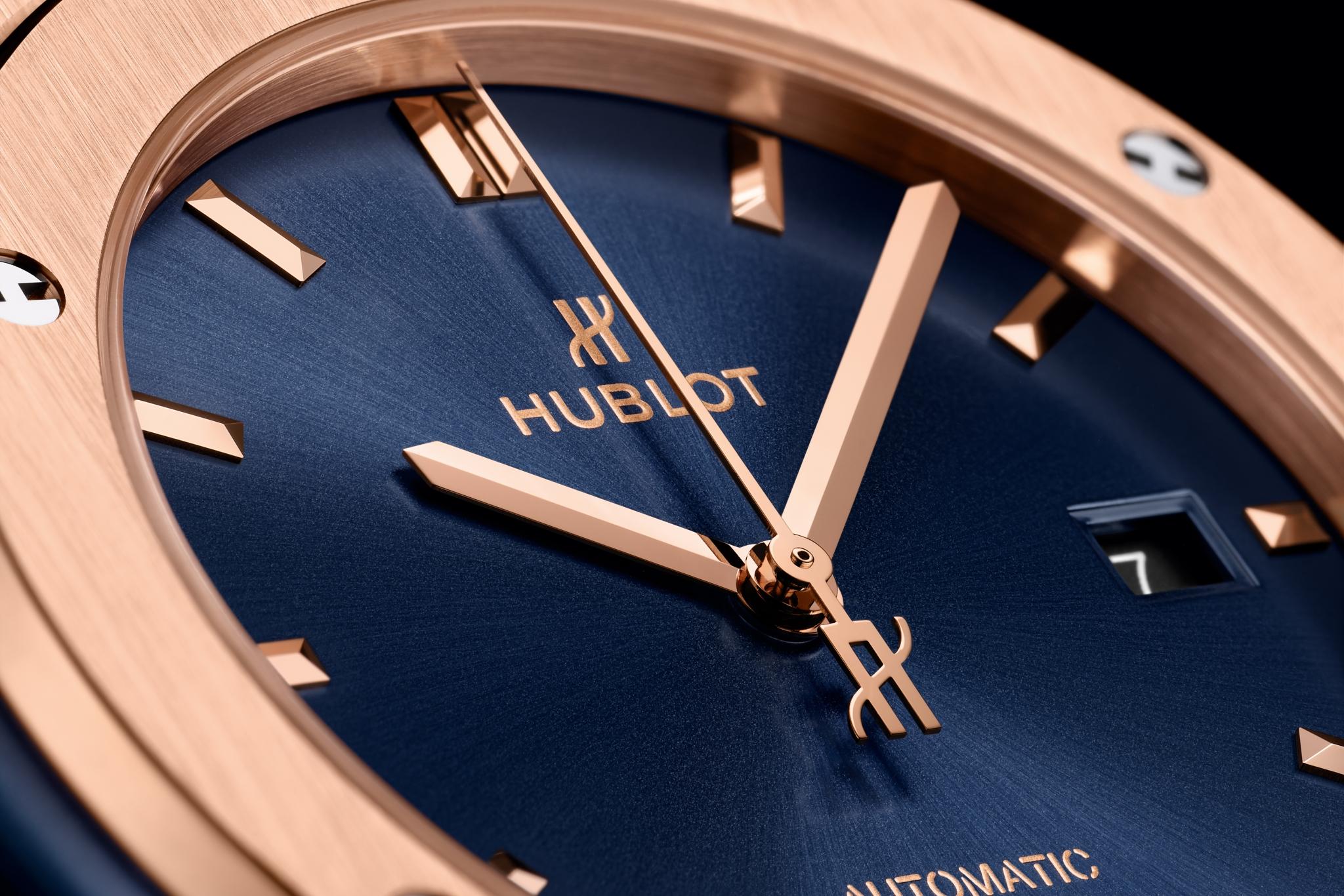 Hublot Classic Fusion Blue Sunray Dial 18K King Gold Automatic 45mm Men's Watch 511.OX.7180.LR