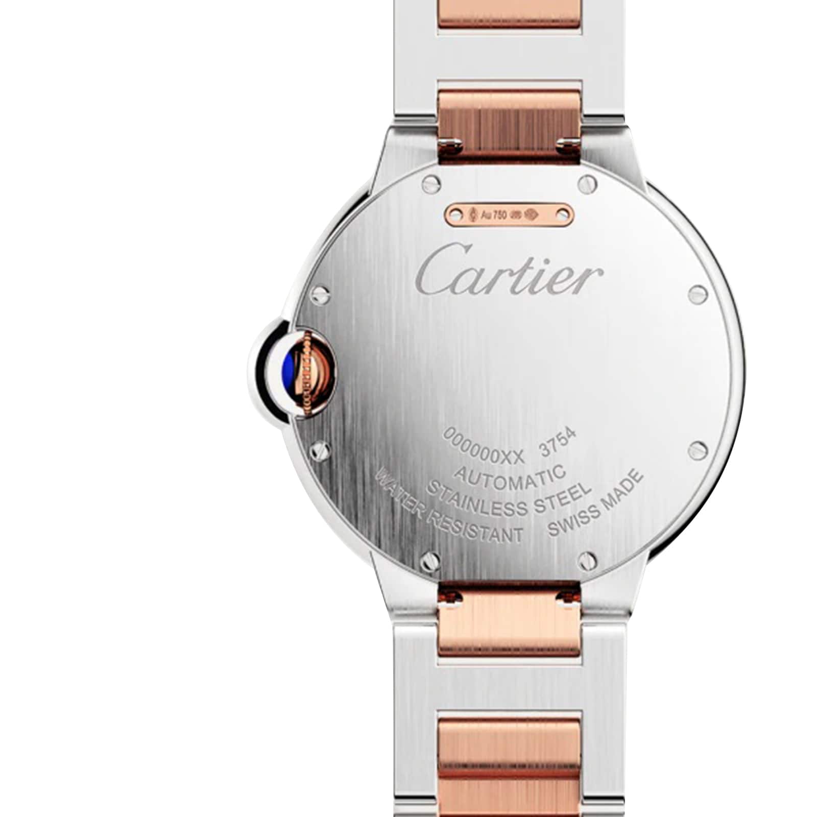Cartier Ballon Bleu de Cartier watch, 36 mm, mechanical movement with automatic winding. Steel case, rose gold-P17311143
