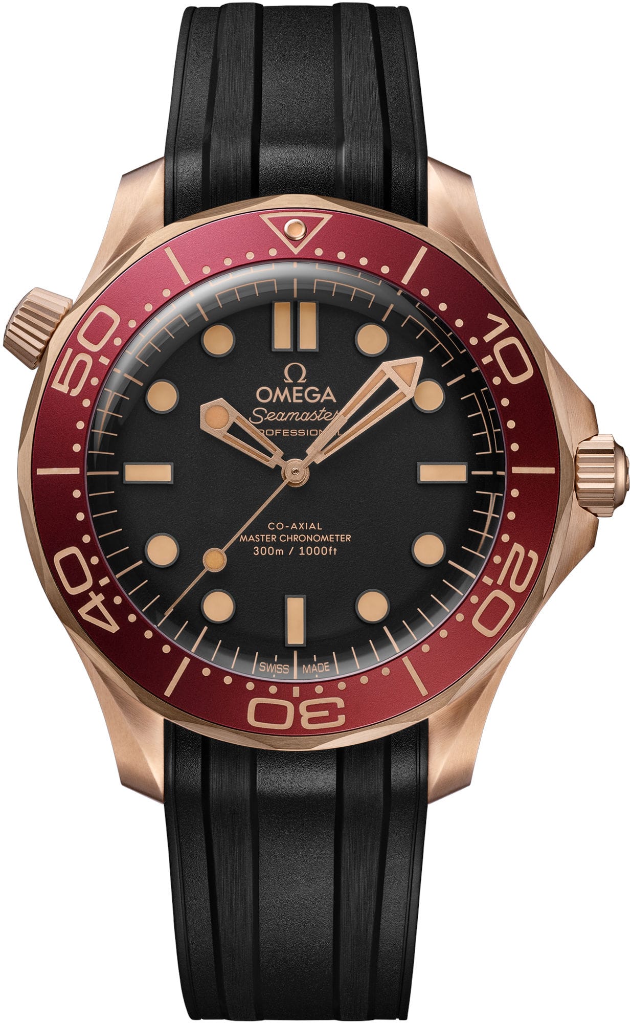 2025 Omega Seamaster Diver 300M Bronze Gold "Ironman" On Rubber Strap