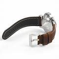 Panerai Luminor Flyback Chrono Brown Leather White Dial Watch PAM00654