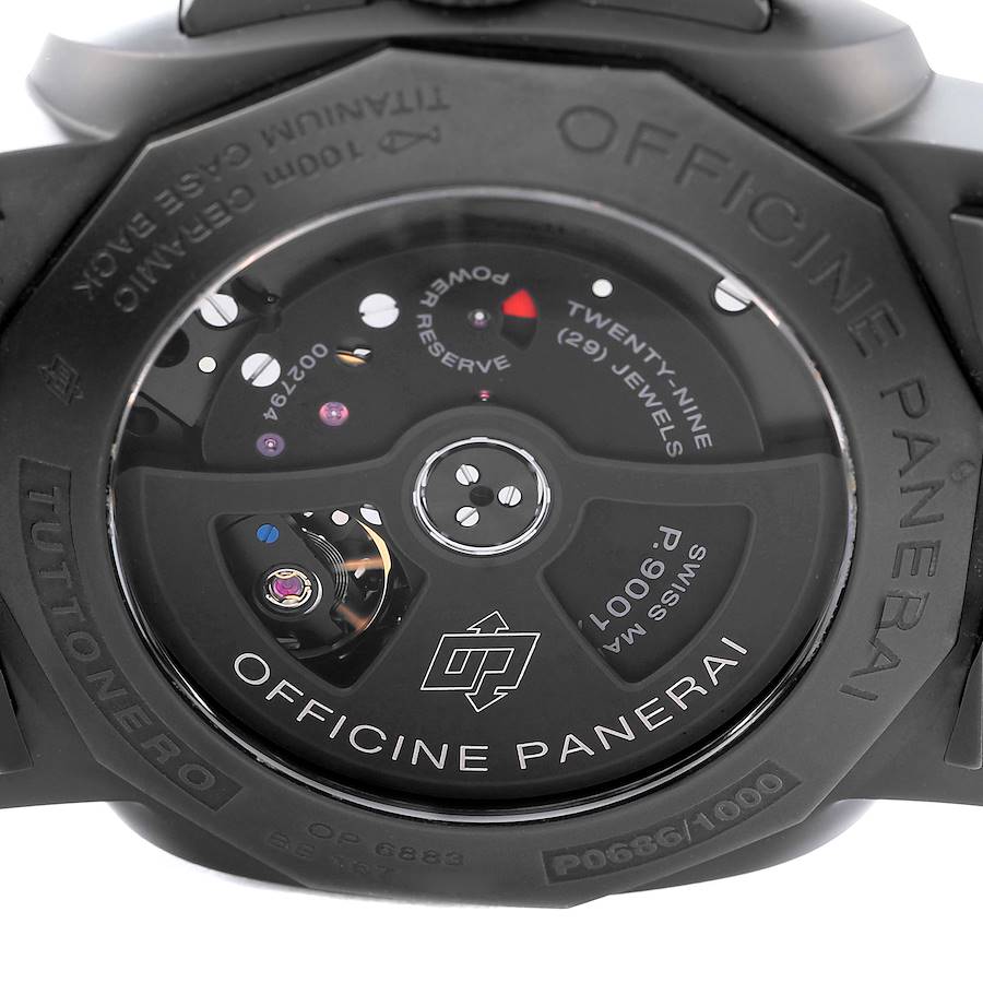 Panerai Tuttonero - Luminor 1950 3 Days Gmt Automatic Ceramica 44mm Black Dial Men's Watch Pam00438