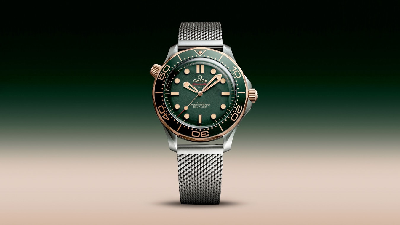 2025 Omega 210.90.42.20.10.001 Seamaster Diver 300M Green Dial Titanium Bronze Gold on