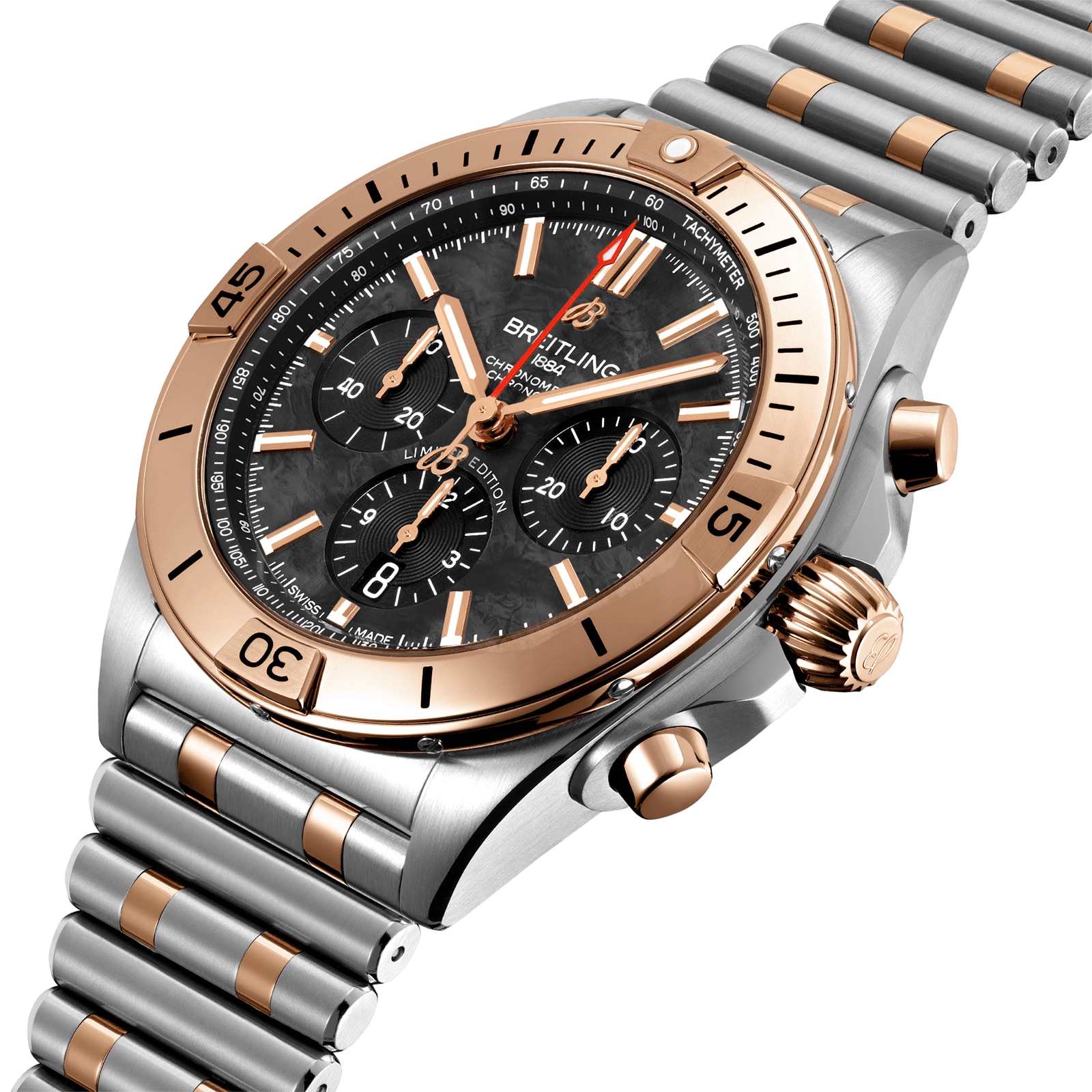 Breitling Chronomat B01 42 Stainless Steel & 18k Red Gold - Black Mother-of-Pearl Limited Edition-P17532034