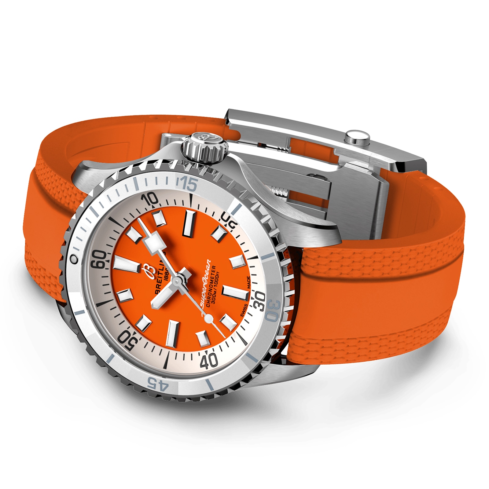 Breitling Superocean 36mm Unisex Watch Orange Rubber-P17532141