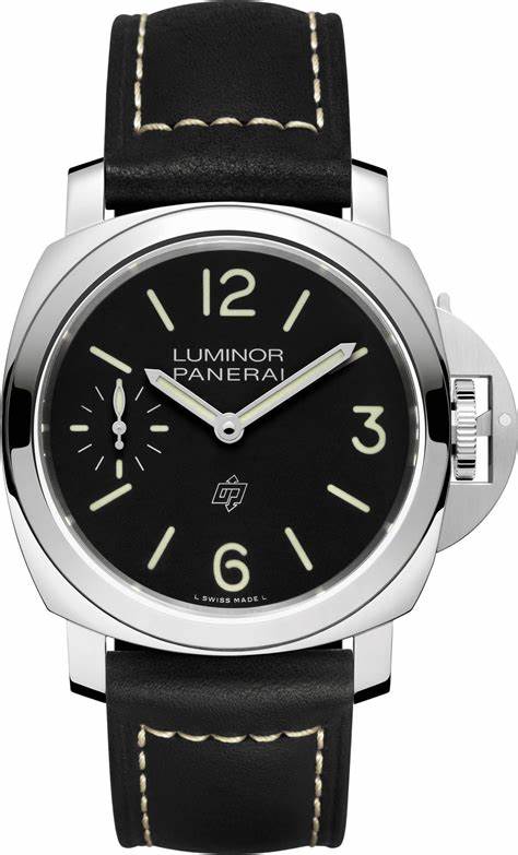 Panerai Luminor Logo Hand Wind Black Dial Men's Watch PAM01084