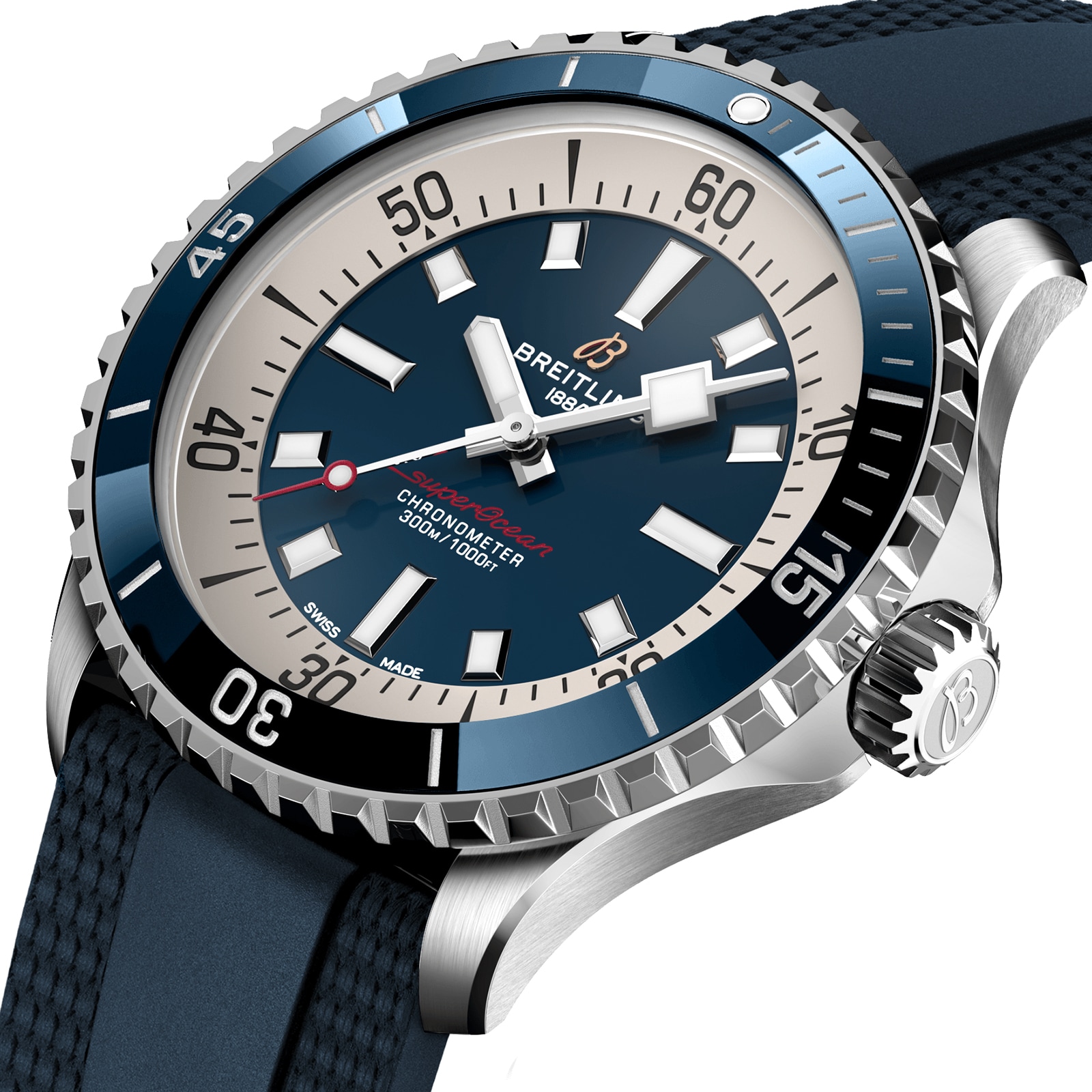 Breitling Superocean 42mm Mens Watch Blue Rubber-P17532127