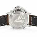 Panerai Luminor Flyback Chrono Brown Leather White Dial Watch PAM00654