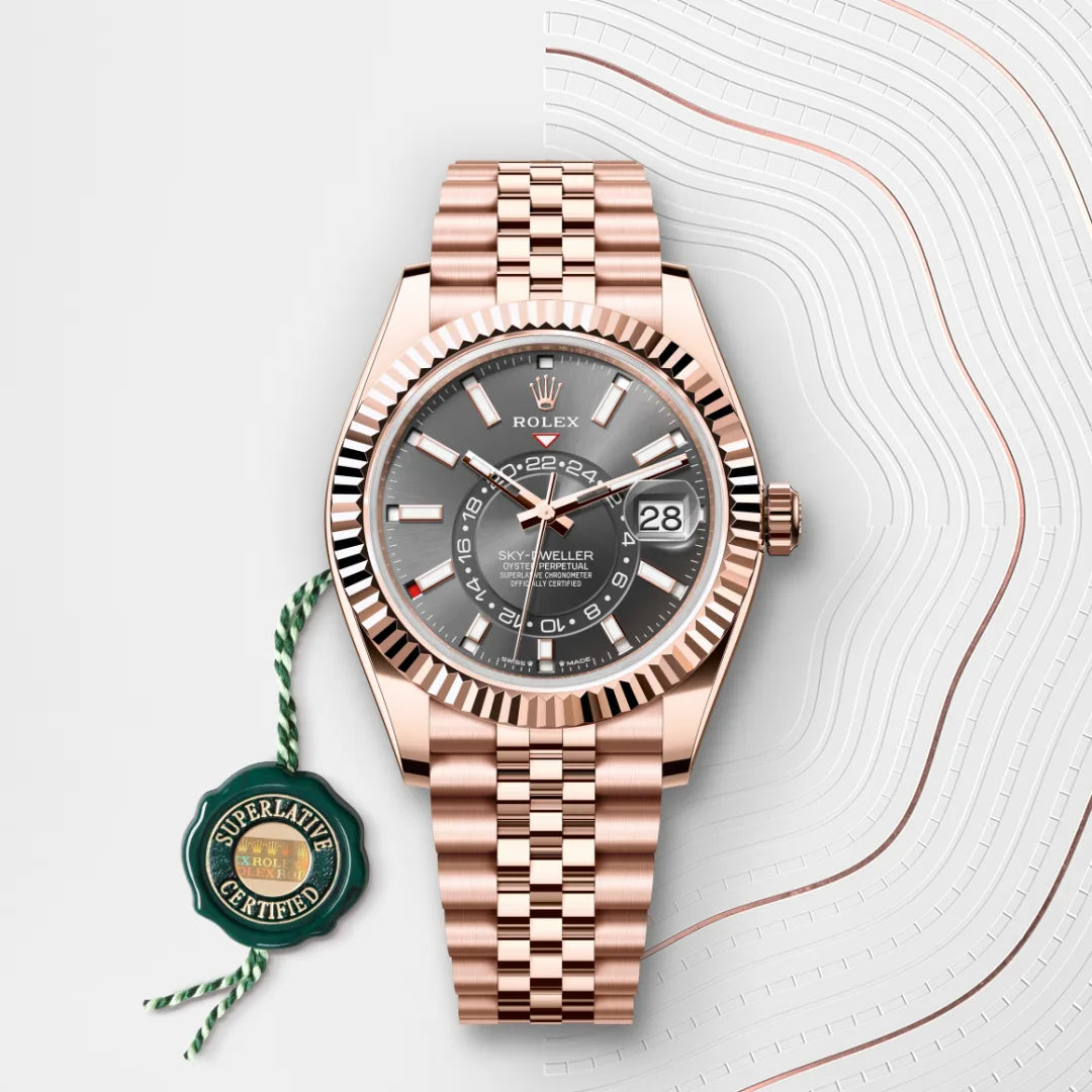 2025 Sky-Dweller Rolex Oyster, 42 mm, Everose gold M336935-0008