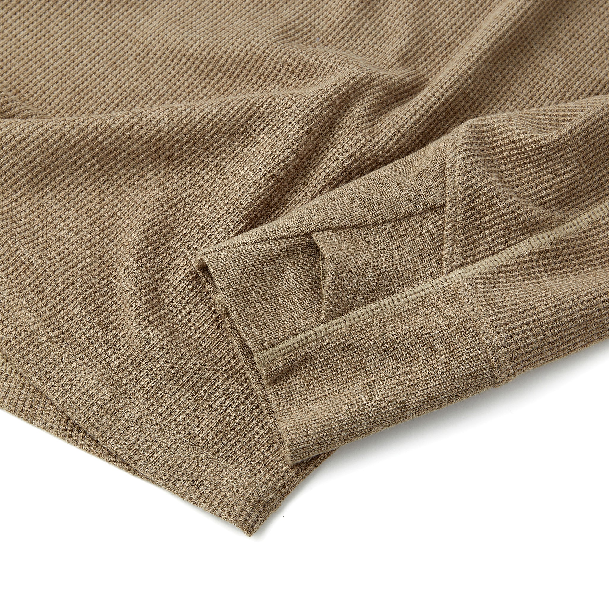 Weekend Thermal Henley in Dark Khaki