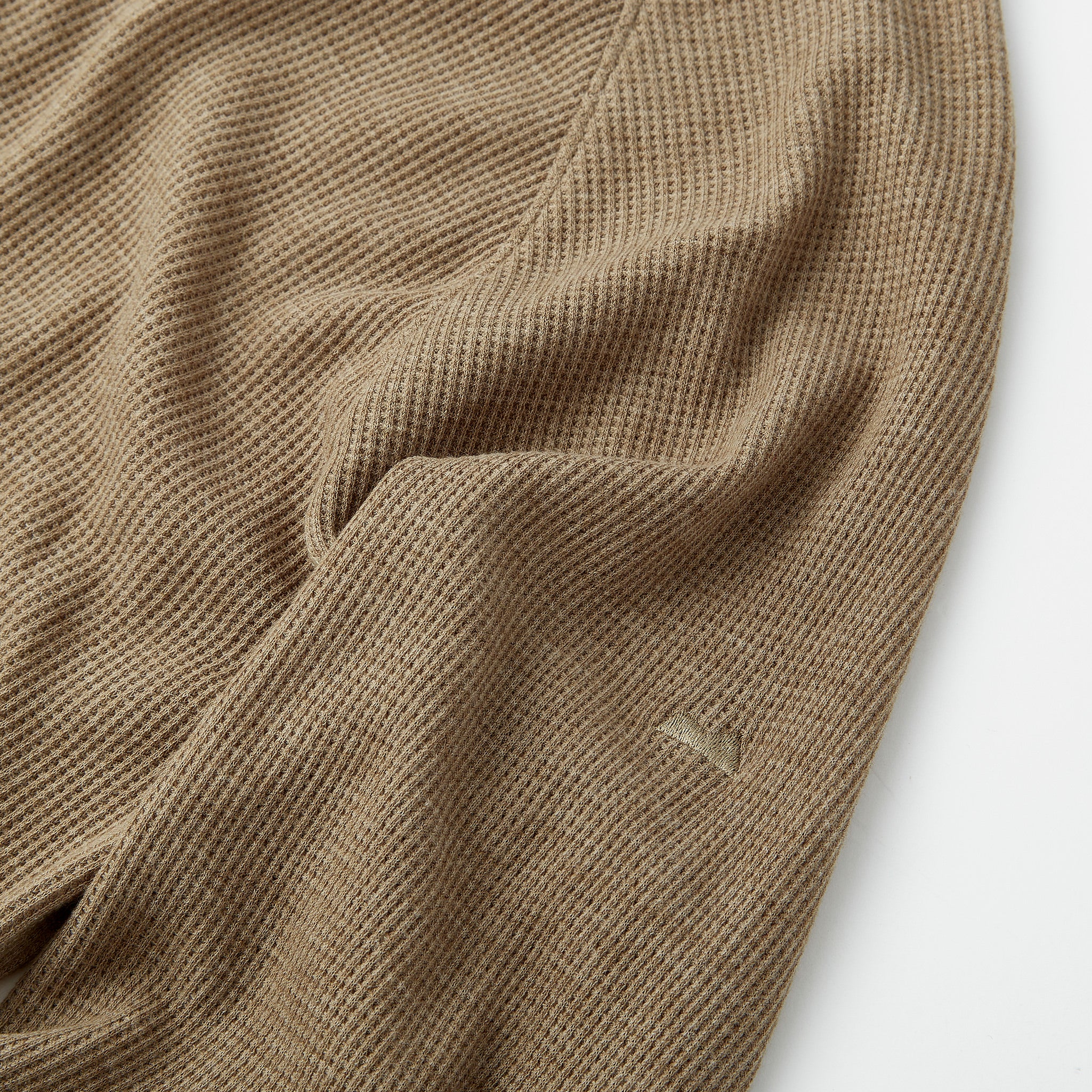Weekend Thermal Henley in Dark Khaki