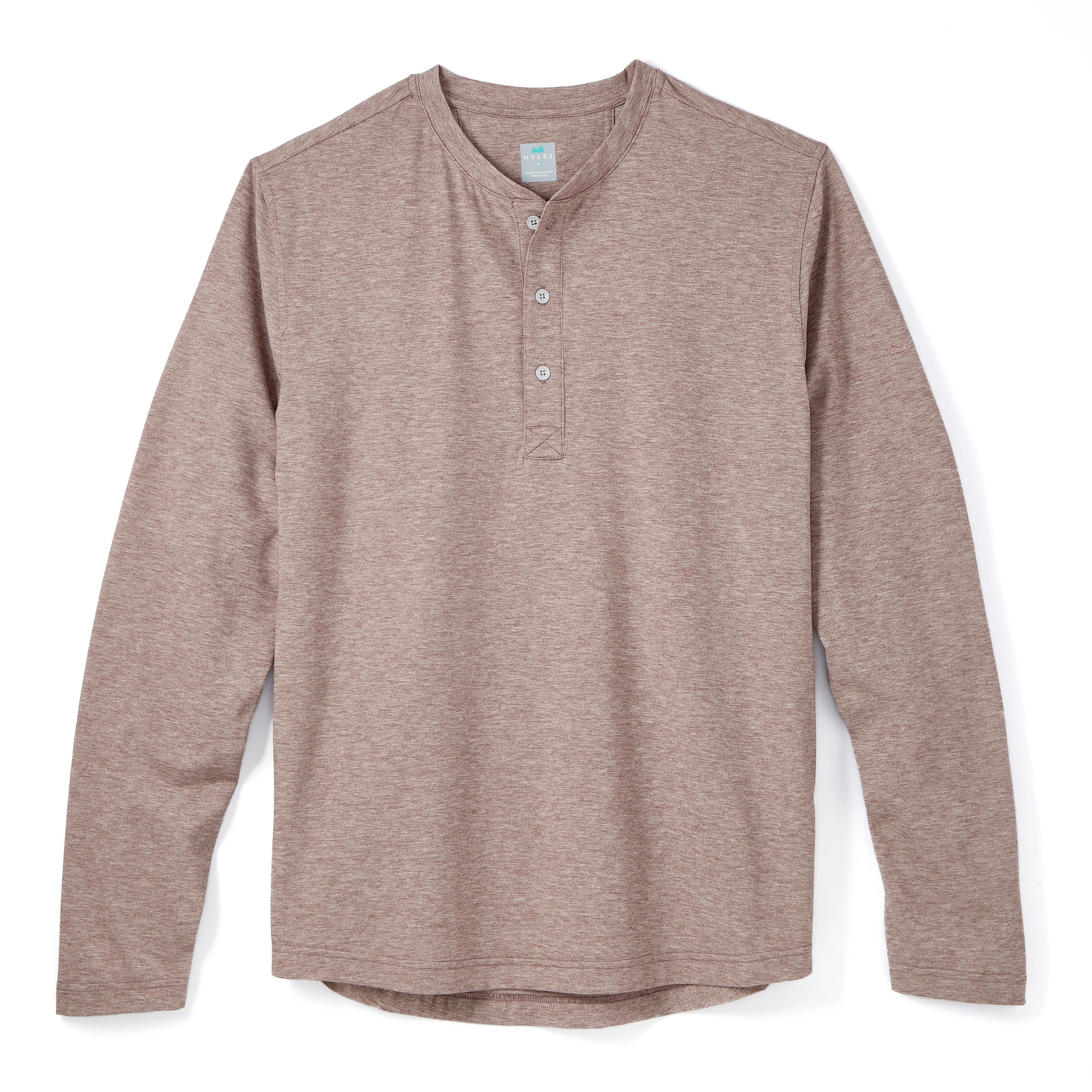 Everyday Henley Long Sleeve in Heather Clay