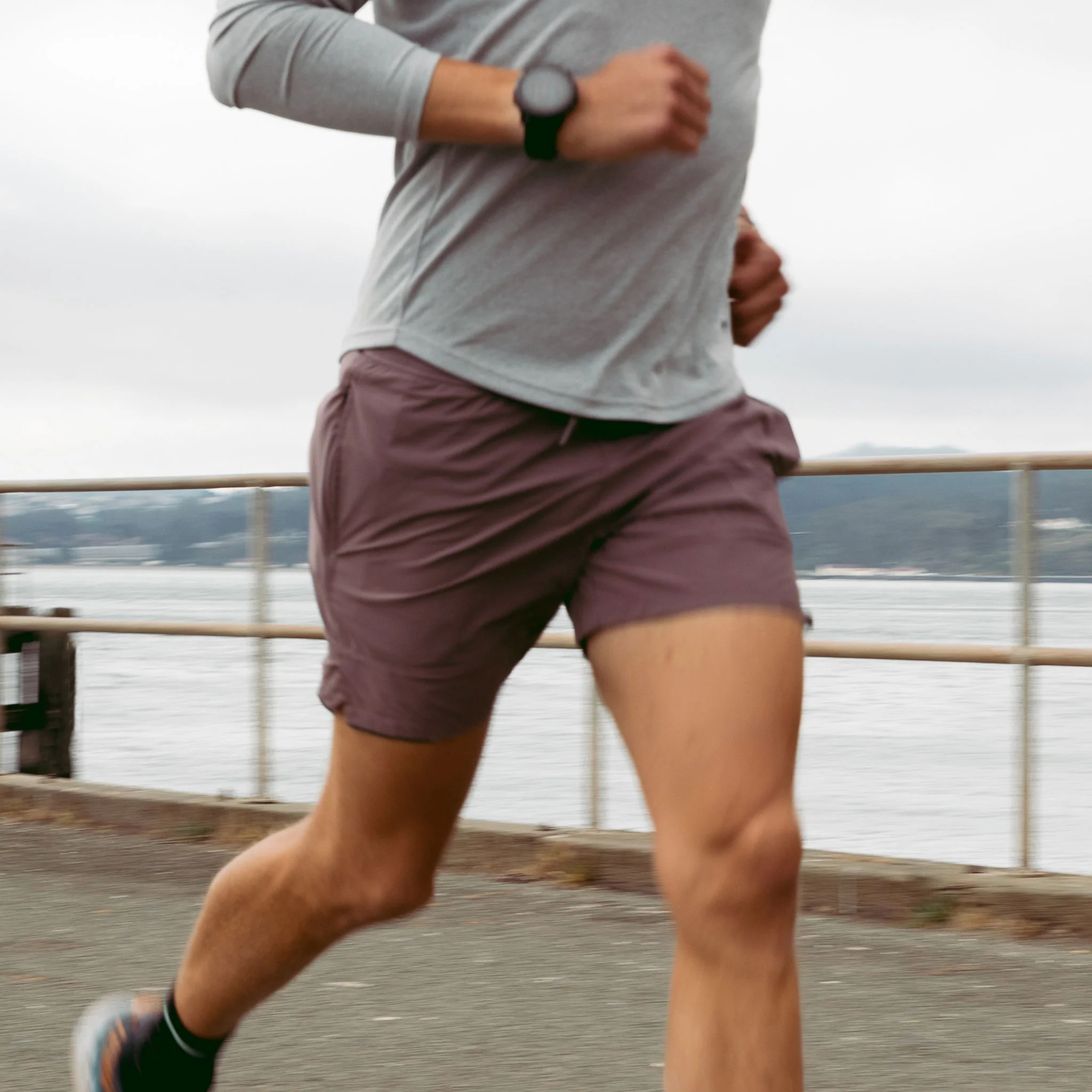 Switchback Short in Plum Gray